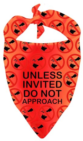 Hundehalstuch mit Aufschrift Unless Invited Do Not Approach, Geschenk für Hunde