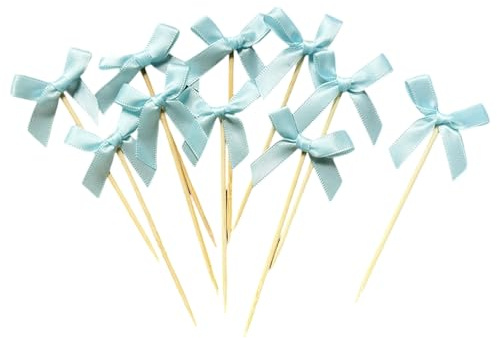 KASFDBMO Pack DE 10 Élégantes Accessoires sur Les Toppers À Gâteau À Bowknot Idéaux pour Fêtes d'anniversaire Et Douches Mariée Styles Romance Décor