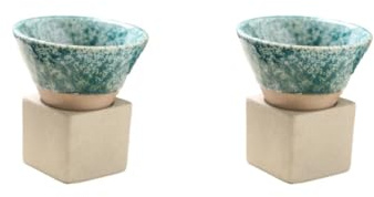 BHFZIAP Set di 2 tazze da tè in ceramica da 99,2 g, per interni ed esterni, da collezione, verde