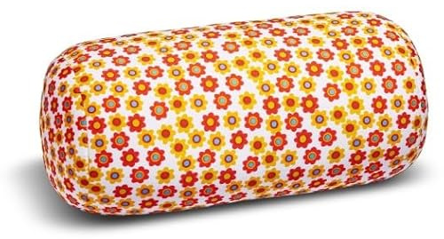 House of Healthbrands Kuschelmaxx | Rundes Dekoratives Rollkissen 17 x 33 cm | Blumen-Design | Mit Mikrogranulat-Füllung | Formstabil & waschbar | Ideal für Sofa oder Reisen | Inkl. Waschnetz