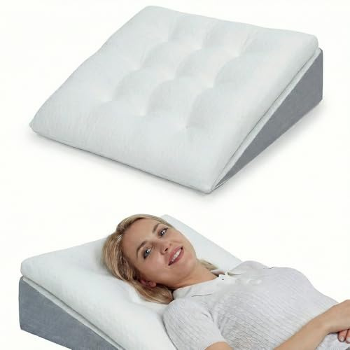 HAVARGO Keilkissen für Bett und Sofa 60x60x20 cm - Ergonomisches Lesekissen mit Memory Schaum - Rückenkissen & Beinkissen für optimale Unterstützung