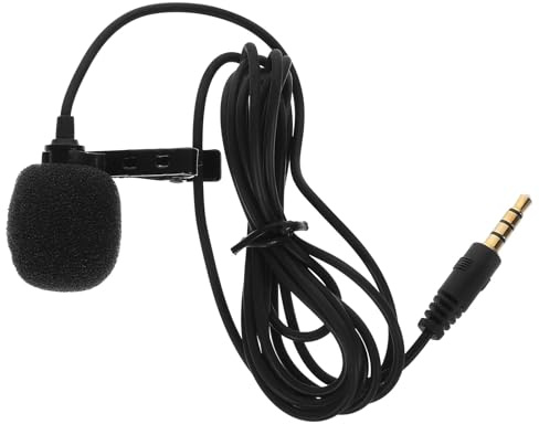 Homoyoyo Lavalier Condenser Microphone Omnidirectional 1.5m Cable for Mobile Phone Laptop Camera Podcast Recording Remote Teaching