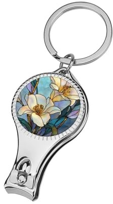 Coupe-ongles professionnel en forme de lys blanc pur pour vitrail - Coupe-ongles professionnel pour femmes et hommes