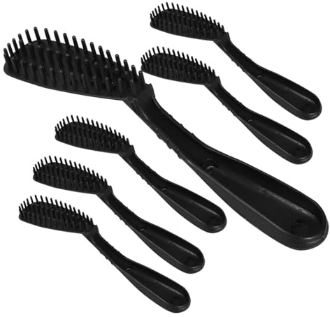 Luxshiny Juego de 6 Cepillos y Peines de Plástico Negro para Teñir el Cabello, Reutilizables y Fáciles de Manejar, Ideales para Uso en Casa y Salón