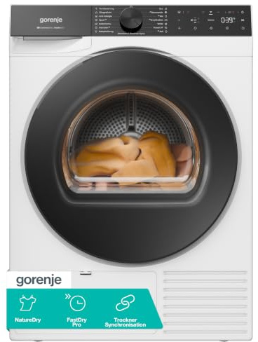 Gorenje D5G69CP Trockner/Kondensation mit Wärmepumpe /9kg /15 Programme/ConnectLife/Made in EU/FastDry Pro/TwinAir/Feuchtesensor/NatureDry/Anti-Allergie/Trockner Synchronisation/EEK: D