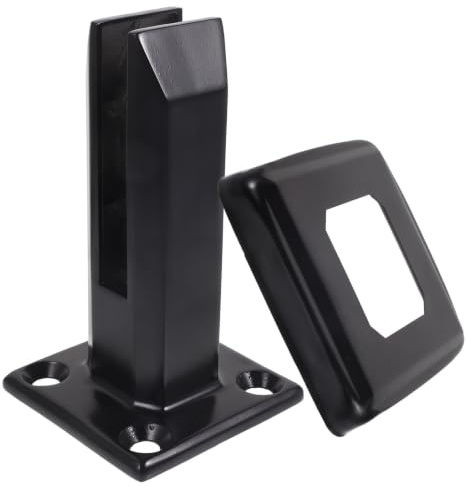 Luxshiny Pince à Verre en Acier Inoxydable Noir pour Fixation de Garde-corps en Verre, Installation Facile et Force de Serrage Modérée pour Projets DIY et Escaliers