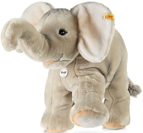 Steiff Trampili Elefant - 45 cm - Kuscheltier für Kinder - Plüschelefant - weich & waschbar - grau - (064043)