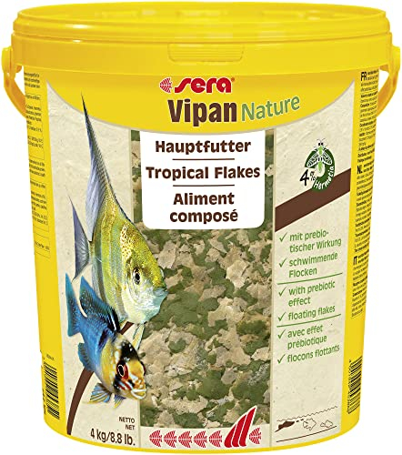 sera Vipan Flakes 21 L (4 kg) | Fischfutter für an der Wasseroberfläche fressende Zierfische | Ohne Farb- und Konservierungsstoffe | Für gesundes Wachstum & kräftige Entwicklung