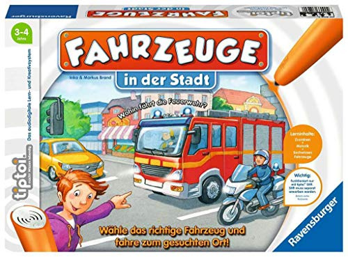 Ravensburger tiptoi 00848 - „Fahrzeuge in der Stadt“ / Spiel ab 3 Jahren/Wähle das richtige Fahrzeug und fahre zum gesuchten Ort!