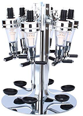 SOULONG Rotating Bar Butler, Optics for Spirits Wall Mounted 6-bottle Bracket Optical Water Dispenser Beverage Wine Pipe Optic Stand Home Housekeeper Wall Hanging Bottle Opener 24×24×54 cm