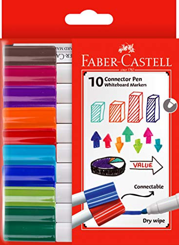 Faber-Castell Whiteboard-Marker, trocken abwischbar, Mehrfarbig, 10 Stück