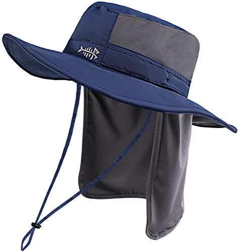Bassdash UPF 50+ Sombrero de Pesca Solar Resistente al Agua con Solapa de Cuello Desmontable