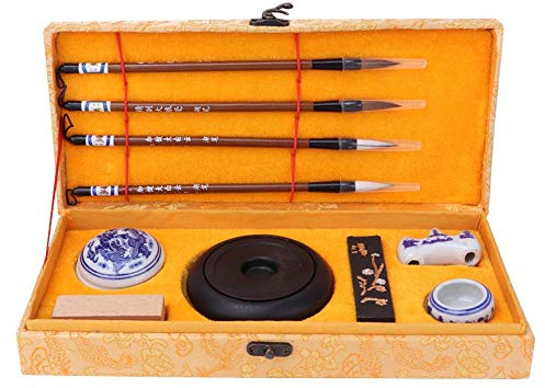 Vier Schätze der Studie - Chinesische traditionelle Kalligraphie Set Vier Schätze der Studie Pinsel Stift/Tinte/Papier/Tintenstein