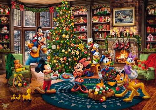 Disney, Mickey & Minnie Trimming The Tree: Puzzle Thomas Kinkade 1000 Teile - Disney