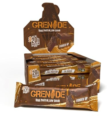 Grenade Fudged Up Protein Bars, 12 x 60 g | High Protein, Low Sugar Bars, Over 20 g Protein & 1.7 g Sugar, Soft Nougat with a Fudge Flavoured Centre & Caramel