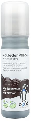 biped Rauleder Pflege zur Farbauffrischung, Pflege, Schutz und Imprägnierung - Wildleder, Velours Nubuk Pflegemittel Stick - für Textilien und TEX-Materialien - PFC frei 75 ml z2790(dunkelbraun)