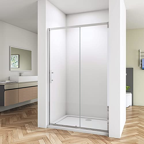 Huiyang 1200mm Tempered Glass 6mm Sliding Door Shower Enclosure Cubicle with 1200x800mm Shower Tray