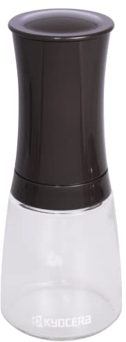 Molinillo de semillas Kyocera con molinillo de cerámica, ajustable de grueso a fino, recipiente de vidrio, marrón, CM-20C SF