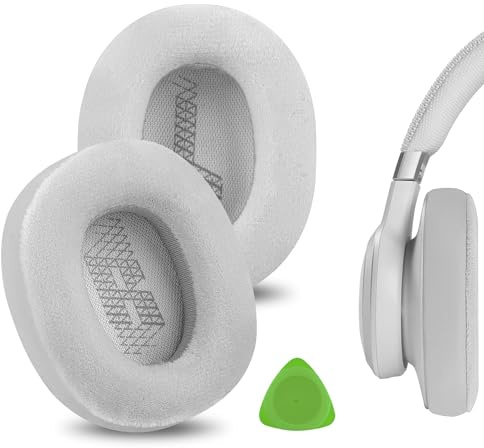 Geekria Comfort Hybrid Velours Ersatz-Ohrpolster für JBL Live 650 BTNC, Lifestyle E65BTNC, Duet NC, Live 660 BTNC Kopfhörer, Ohrpolster, Headset, Ohrmuscheln, Reparaturteile (grau)