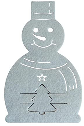 Yeeda / Set di posate natalizie con pupazzo di neve in tessuto non tessuto - Coltelli cucchiai, forchette, sacchetti per decorazioni da tavola