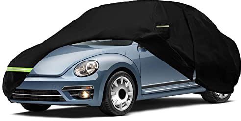 Autoabdeckung Vollgarage Ersatz für VW Beetle 1998-2022, 300D Allwetter Reflektierende Autoabdeckung mit Reißverschluss und Winddichtem Gurt, Für Alle Jahreszeiten Geeignet