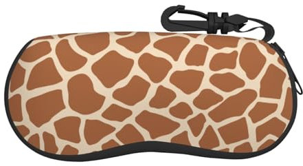 CZZYH Tragbares weiches Brillenetui mit Reißverschluss, Cartoon-Textur Giraffe Brillenetui für Damen und Herren, 17cm x 8cm