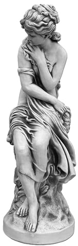 gartendekoparadies.de Statue de femme antique en pierre moulée, hauteur 132 cm, gris, 197 kg, résistante au gel, pour l'extérieur