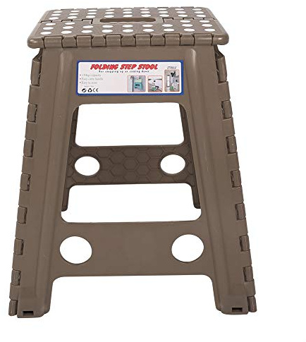 Klappbarer Tritthocker, Tragbar und Rutschfest für Erwachsene, 29 cm, Weiß-Dunkel Gefleckt, für Wohnzimmer, Schlafzimmer, Schule und Outdoor