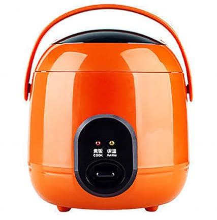Rice Cooker Mini 1 Person 1.2L Multicooker with Non-stick Inner Pot for Home/Office/Dormitory,Orange