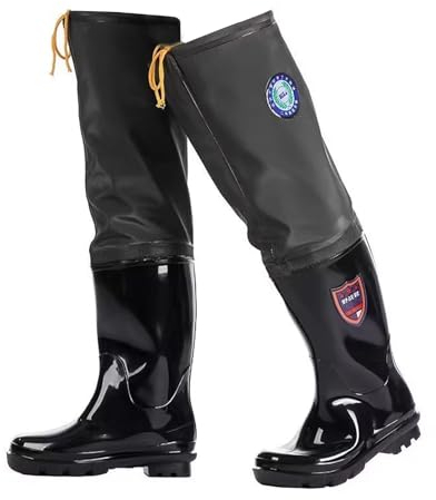 Watstiefel wasserdichte Hüft Wathose Aus PVC Für Männer Und Frauen, 60 cm Hohe Kniehohe Hüftstiefel Angelstiefel Watstiefel, Leicht Und Warm(40 EU)