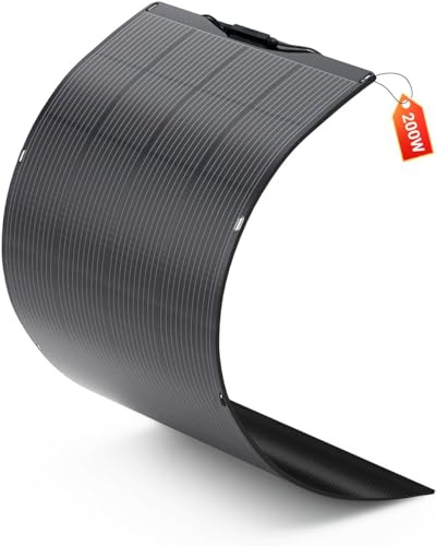 ALLPOWERS SF200 Panneau Solaire Flexible 200W avec étanchéité IP68, module solaire photovoltaïque ETFE, 32V, panneau solaire mono semi-flexible hors réseau pour toit, van, camping-car, surface inégale | 32V ETFEpanneau solaire mono semi-flexible hors réseau pour toit, van, camping-car, surface inégale