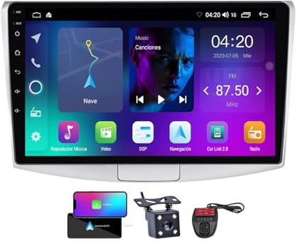 Android 13 Carplay bilradio för Volkswagen Passat 7 B7 2011-2015 Car Stereo, 10 tums pekskärm GPS Navi med Android Auto BT 5.0 DSP Rattreglage FM RDS DAB+ OEM-Radio Backupkamera(A,NF-1)