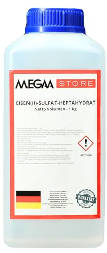 Megaa store Eisen(II)-sulfat Heptahydrat Eisen-2-Sulfat Eisendünger | 1kg bis 25kg | Rasendünger Antimech-Dünger Ein Dünger der ein gesundes Pflanzenwachstum unterstützt