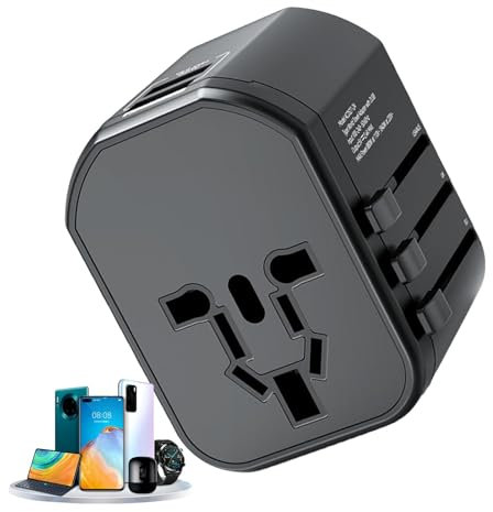 Adaptadores del Reino para viajes, adaptador de viaje con enchufe internacional,Gadgets de viaje con adaptador internacional | Imprescindibles para viajes internacionales con múltiples puertos de carg