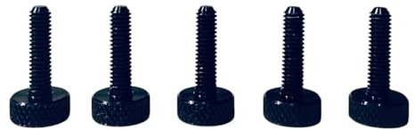 PrecisionGeek Lot de 5 vis moletées plates M6 x 15 mm en aluminium anodisé noir