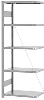 eurokraft | Steckregal | Bauart leicht | einseitig | HxBxT 2000 x 750 x 400 mm | verzinkt | Anbauregal