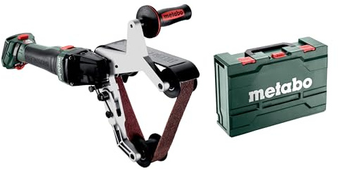 metabo RBVB LTX BL 180 Akku-Rohrbandschleifer für Edelstahl, 18V Brushless | Bandschleifer für 180 mm Rohr-Ø, 270° Umschlingung, ohne Akku & Ladegerät, inkl. Zubehör und metaBOX 185 XL
