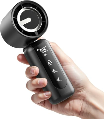 AGEYOU Portable Handheld Mini Fan,Speed(1-100) Adjustable Turbo Personal Fan,4000mAh Battery Rechargeable,AI Digital Display,Gifts for Women Men Camping Travel Summer Outdoor
