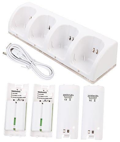 1 Set Caricabatterie per Batterie Ricaricabili con Slot Design e Indicatore Stato Compatibile con Controller Accessorio Essenziale