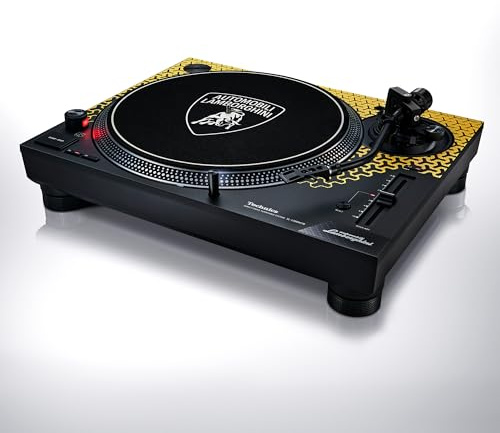 Technics SL-1200M7PEY, Sistema De Tocadiscos de Tracción Directa Edición Lamborghini, Motor Sin Núcleo, Reproductor De Vinilos de 3 Velocidades, Iluminador, Amarillo