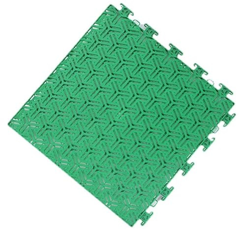 XLIHAWY Dalles Terrasse Extérieures, Plastique Emboîtement Modulaire Garage Revêtement Sol, Imperméable Jardin Carrelage pour Parc Terrain Badminton(Green-A,30.4x30.4cm/81pcs)