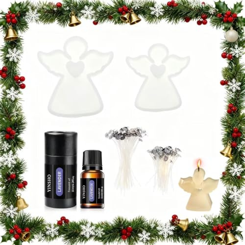 SHUOHONG 2 Piezas Moldes de Silicona para Velas 3D Ángel Kit Velas Aromaticas Fabricacion Moldes para Resina Epoxi Candle Making Kit Hacer Caseras Fundir Jabón Yeso Manualidades
