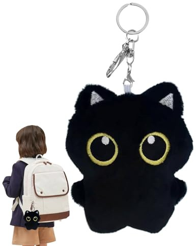 Genikeer Cute Cat Keychain | Portable Cat Bag Charm Pendant - Doll Stuffed Plush Toys Key Accessories Backpack Decoration for Travel Boys Girls Handbag Purse Car Keys