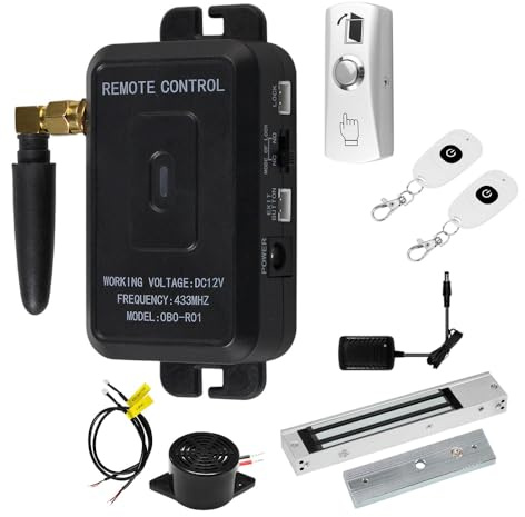 AccessShield WiFi Smart Door Access Control System Tuya Remote Control with Door Switch Button,Electric Lock，2PCS Keyless Entry Remote for Home/Garage/Office (R01-tuya-280Kg)