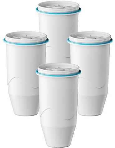 Ersatz für Zero Water Pitchers und Dispenser ZR-001 ZR-004 ZP-006 ZR-017, fünfstufiges Filtersystem, reduziert Blei, Chrom, PFOA/PFOS, 4 Stück