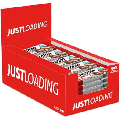 JustLoading Barrita Proteica sabor Café Latte – 30% Proteína · Baja en Azucar · Sin Aceite de Palma – Snack ideal para Recuperación y Saciedad – Pack 30 Unidades de 35 g