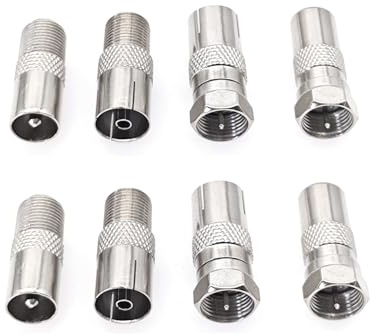 JZK 8 F type TV antenne coaxiaux adaptateurs kit, compatible avec les câbles satellite, routeurs, modems, récepteurs satellite et équipements audio/vidéo