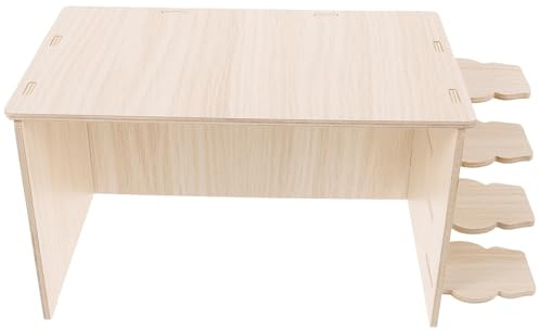 DIYEAH Cabane en Bois Massif pour Hamster et Petits Rongeurs Cachette Naturelle avec Plateforme et Échelle Maison D’Intérieur pour Cage Accessoire Ludique et Décoratif pour Hamster