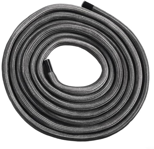 Tidgel Junta de cuerda para puerta de estufa, para horno de leña, 10 mm de diámetro x 2 m/3 m, cable de hilo de vidrio negro, resistente al calor hasta 550 °C (3 metros)