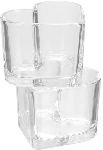 LOORGVEL Set 2 Tazze da Vetro a Forma di Cuore, Bicchieri D'acqua e Tazza da Caffè di Perdite, Contenitori per Succo e Bevande Fredde, per Uso Domestico e Feste